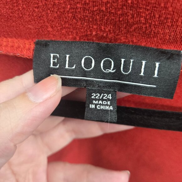 Eloquii Rust Orange V-Neck Long Sleeve T-Shirt 3x 22/24 - Picture 5 of 6